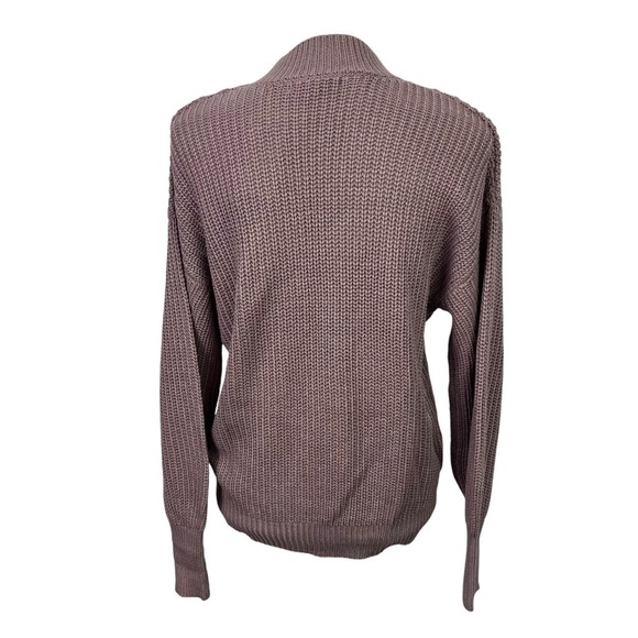 Steve Madden Womens Pullover Knit Sweater Sz Small Cut-out Neck Elderberry Color - Picture 4 of 12